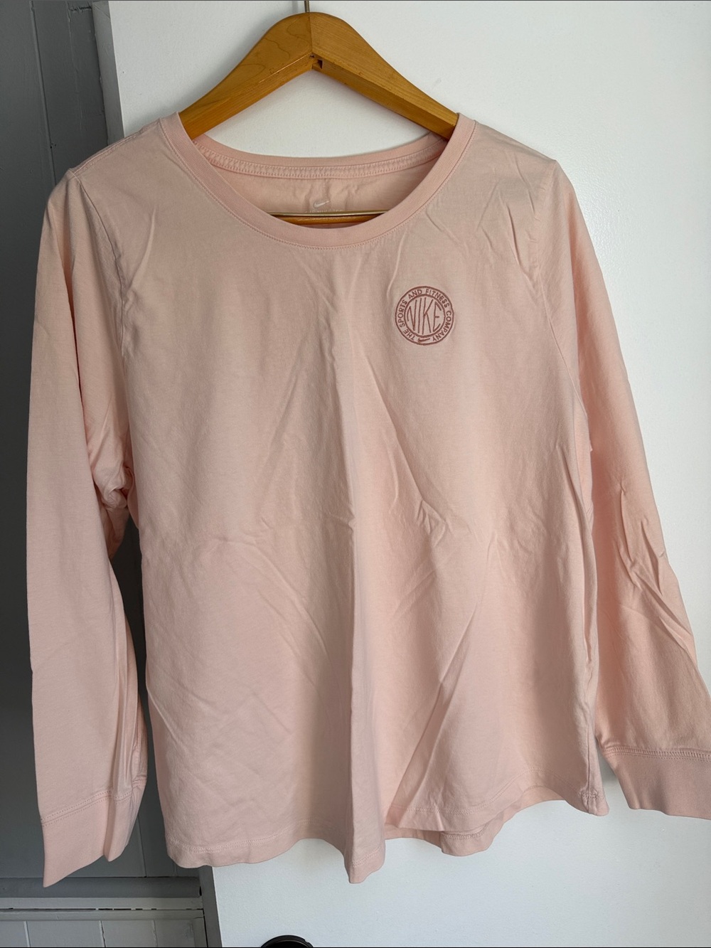 Nike Pale Pink Long Sleeve Crew Tee